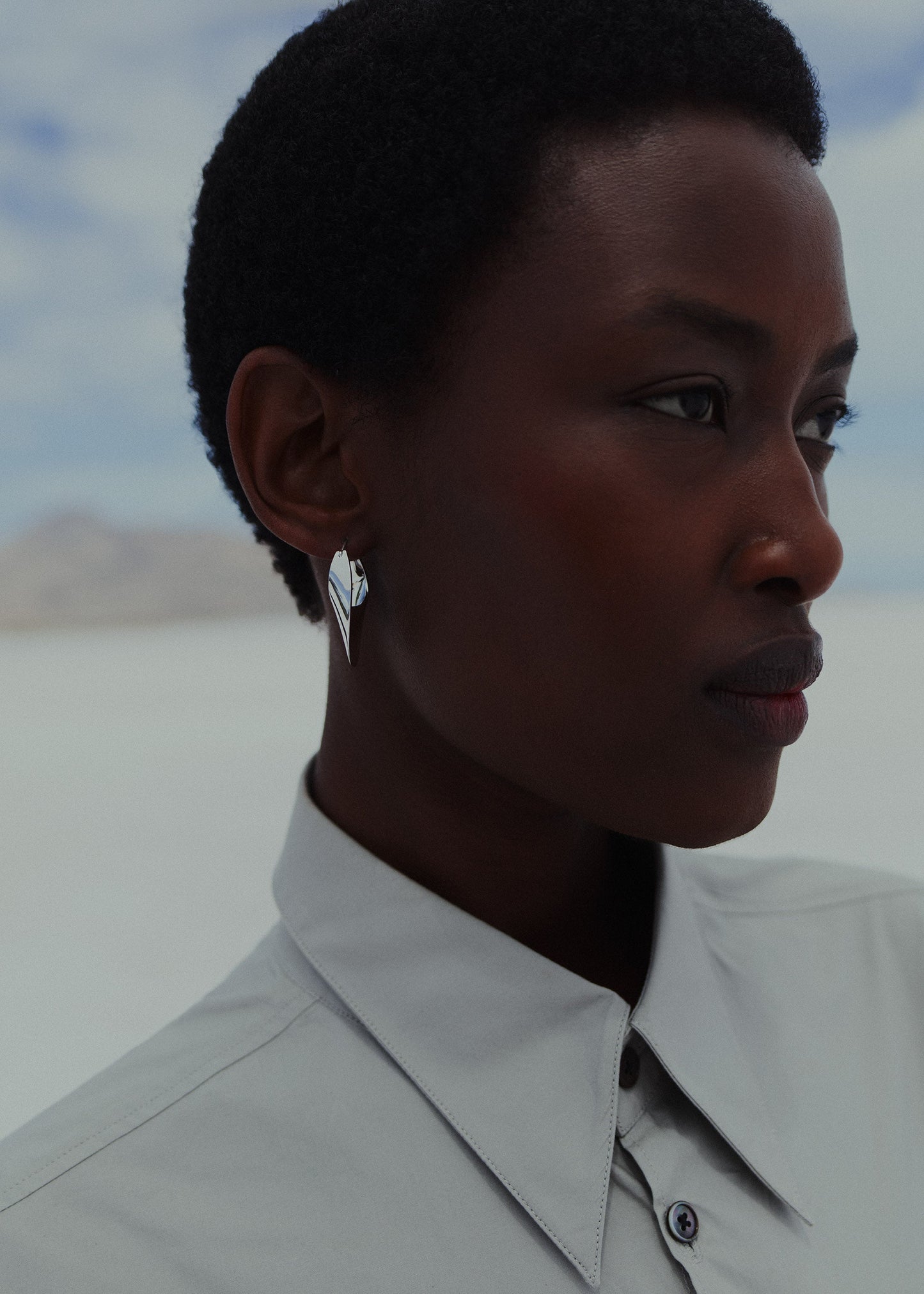 Éole Slim Hoop Earrings - Silver in rhodium plated brass