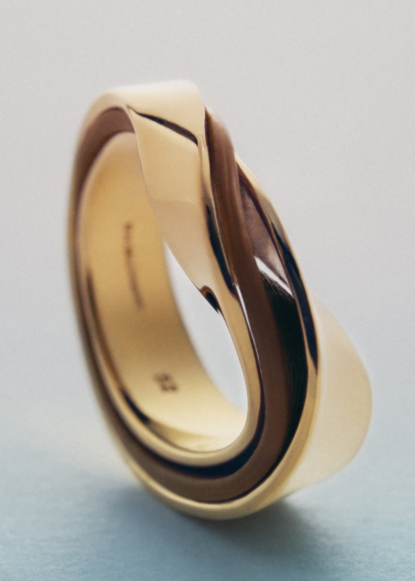 Ormé Ring - Gold Gilded with Camel Leather
