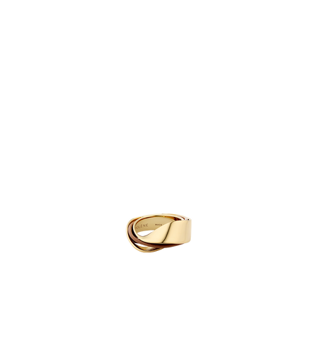 Ormé Ring - Gold Gilded with Camel Leather