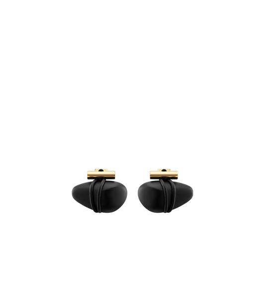 Téré Stud Earrings - Black Marble