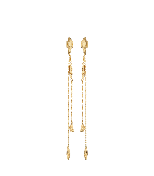 Eroz Chain Earrings - 24 carat gold-gilded edition