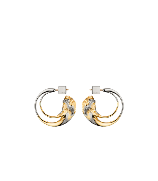 Eroz Hoop Earrings - Duo palladium with 24 carat gold plating