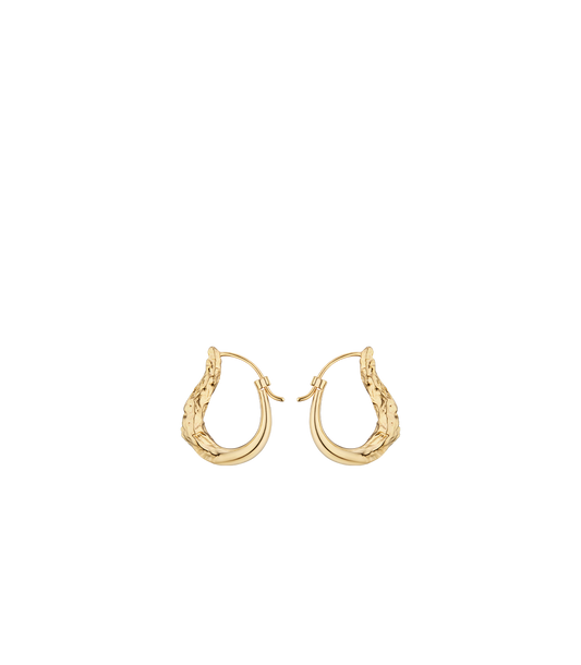 Eroz Slim Hoop Earrings - 24 carat gold-gilded edition