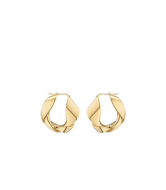 Éole Wavy Hoop Earrings - 24 carat gold-gilded