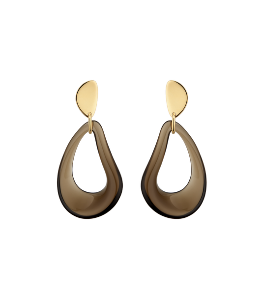 Naé Drop Earrings - Smoked glass