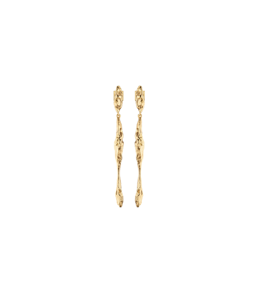 Eroz Drop Earrings - 24 carat gold-gilded edition