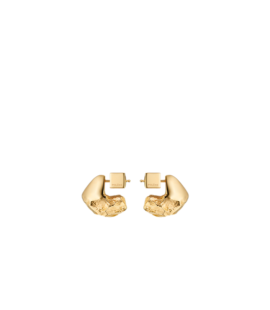Eroz Stud Earrings - 24 carat gold gilded