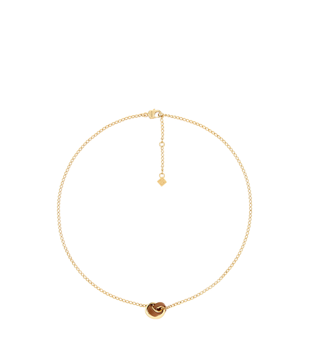 Ormé Necklace - Gold Gilded with Camel Leather