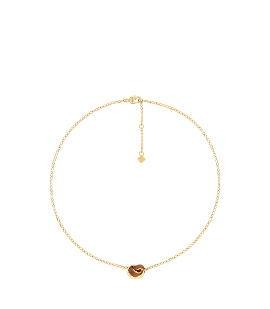 Ormé Necklace - Gold Gilded with Camel Leather