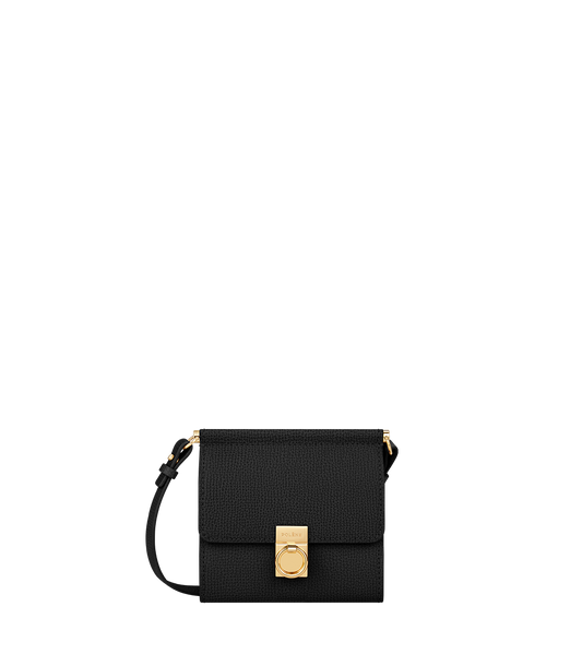Numéro Sept Crossbody Wallet - Textured Black
